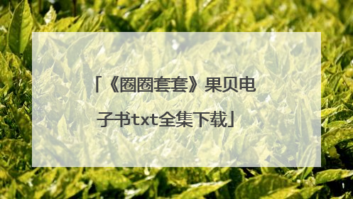 《圈圈套套》果贝电子书txt全集下载