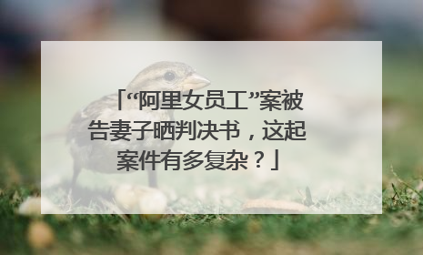 “阿里女员工”案被告妻子晒判决书,这起案件有多复杂?