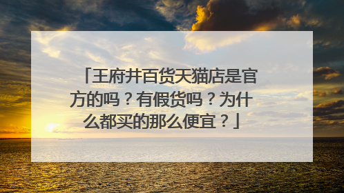 王府井百货天猫店是官方的吗？有假货吗？为什么都买的那么便宜？