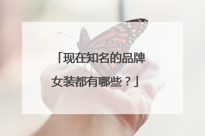现在知名的品牌女装都有哪些?