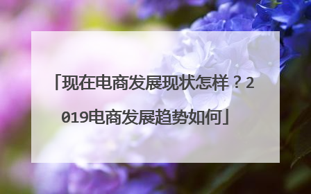 现在电商发展现状怎样?2019电商发展趋势如何