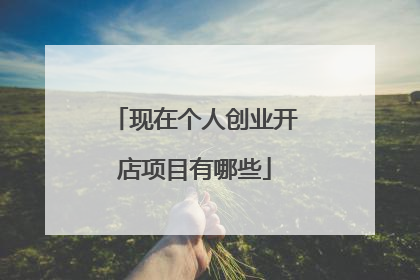 现在个人创业开店项目有哪些