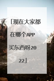 现在大家都在哪个APP买东西呀2022