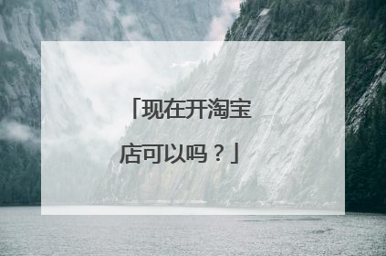 现在开淘宝店可以吗?