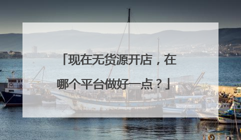 现在无货源开店,在哪个平台做好一点?