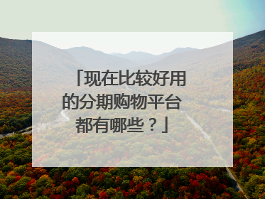 现在比较好用的分期购物平台都有哪些?