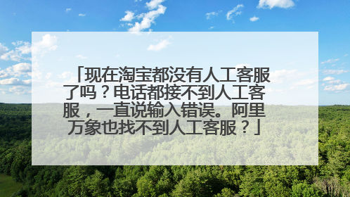 现在淘宝都没有人工客服了吗?电话都接不到人工客服,一直说输入错误。阿里万象也找不到人工客服?