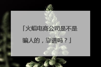 火蝠电商公司是不是骗人的,靠谱吗?