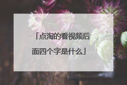 点淘的看视频后面四个字是什么