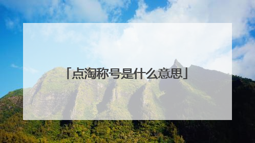 点淘称号是什么意思