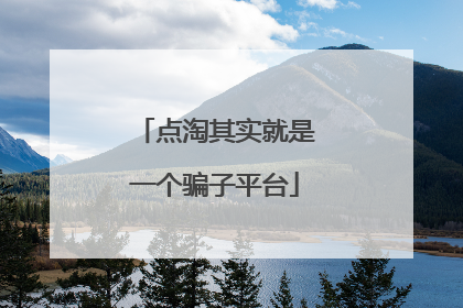 点淘其实就是一个骗子平台