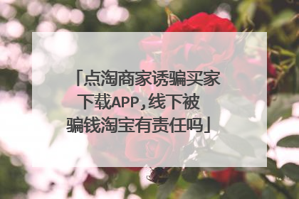 点淘商家诱骗买家下载APP,线下被骗钱淘宝有责任吗