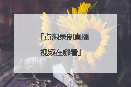 点淘录制直播视频在哪看