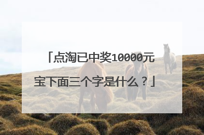 点淘已中奖10000元宝下面三个字是什么？