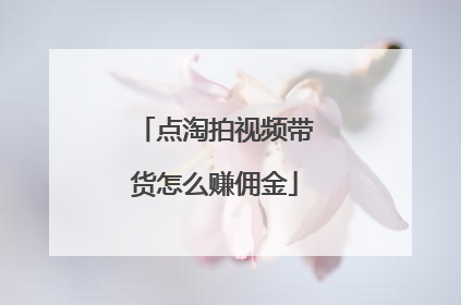 点淘拍视频带货怎么赚佣金