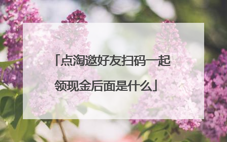 点淘邀好友扫码一起领现金后面是什么