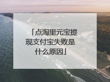 点淘里元宝提现支付宝失败是什么原因