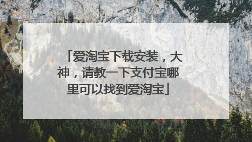 爱淘宝下载安装，大神，请教一下支付宝哪里可以找到爱淘宝