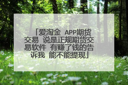 爱淘金 APP期货交易 说是正规期货交易软件 有赚了钱的告诉我 能不能提现