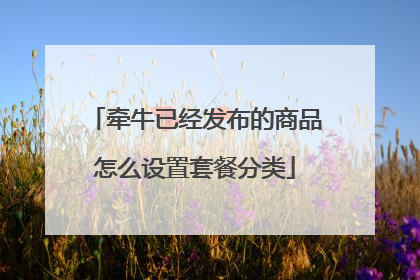 牵牛已经发布的商品怎么设置套餐分类