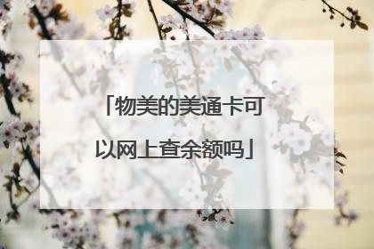 物美的美通卡可以网上查余额吗