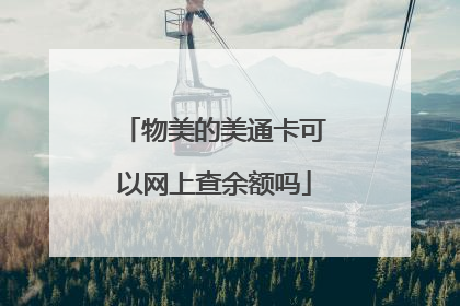 物美的美通卡可以网上查余额吗