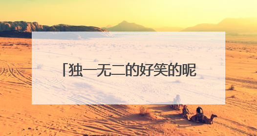 独一无二的好笑的昵称比较幽默的网名