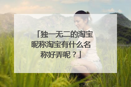 独一无二的淘宝昵称淘宝有什么名称好弄呢?
