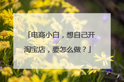 电商小白,想自己开淘宝店,要怎么做?