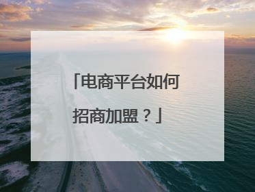 电商平台如何招商加盟?