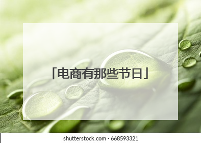电商有那些节日