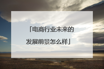 电商行业未来的发展前景怎么样