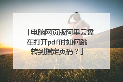 电脑网页版阿里云盘在打开pdf时如何跳转到指定页码?