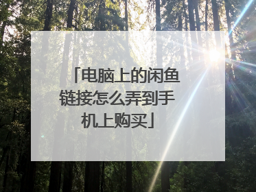 电脑上的闲鱼链接怎么弄到手机上购买