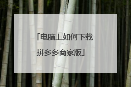 电脑上如何下载拼多多商家版