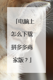 电脑上怎么下载拼多多商家版?