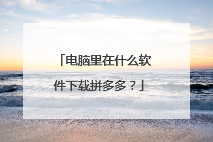 电脑里在什么软件下载拼多多?