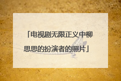 电视剧无限正义中柳思思的扮演者的照片