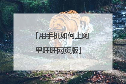 用手机如何上阿里旺旺网页版