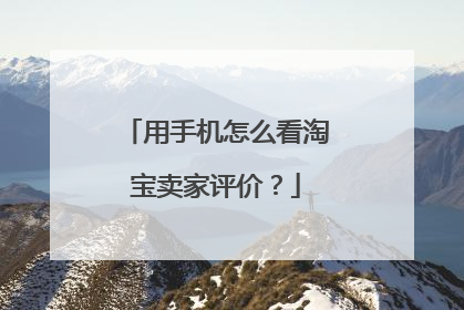 用手机怎么看淘宝卖家评价?