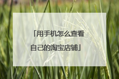 用手机怎么查看自己的淘宝店铺