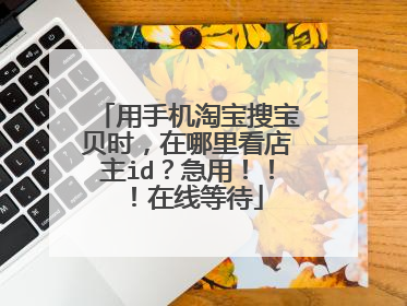 用手机淘宝搜宝贝时,在哪里看店主id?急用!!!在线等待