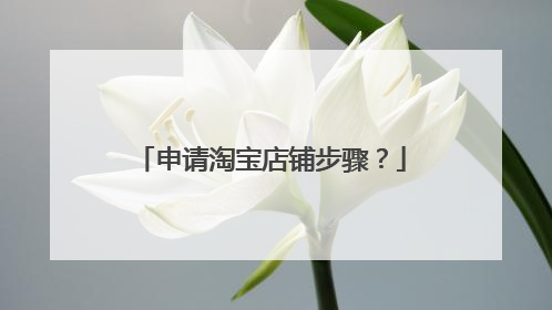 申请淘宝店铺步骤？