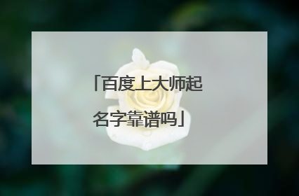 百度上大师起名字靠谱吗