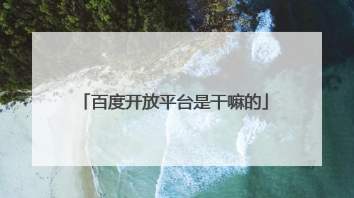 百度开放平台是干嘛的