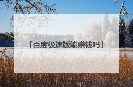 百度极速版能赚钱吗