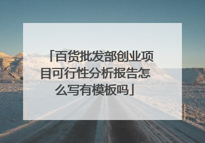 百货批发部创业项目可行性分析报告怎么写有模板吗