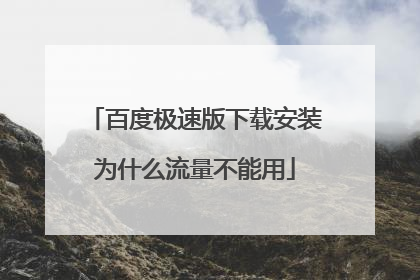 百度极速版下载安装为什么流量不能用