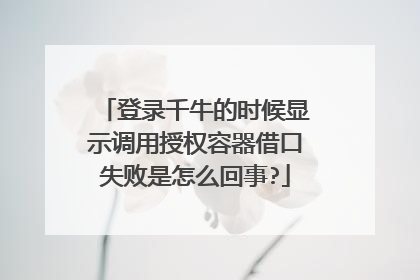 登录千牛的时候显示调用授权容器借口失败是怎么回事?