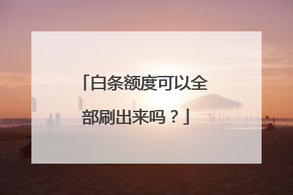 白条额度可以全部刷出来吗?